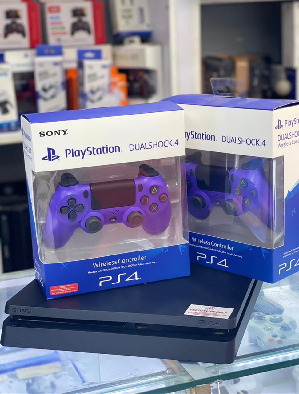 PS4 Pro with Blue Controllers